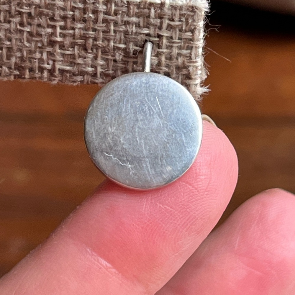 Handcrafted Solid Sterling Silver Disc Earrings -… - image 8